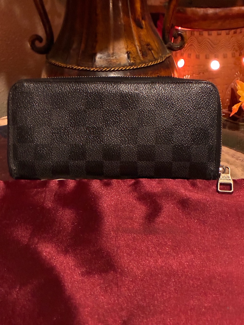EGA Louis Vuitton Damier Graphite Vertical Zippy Round Long Wallet/3CA0768